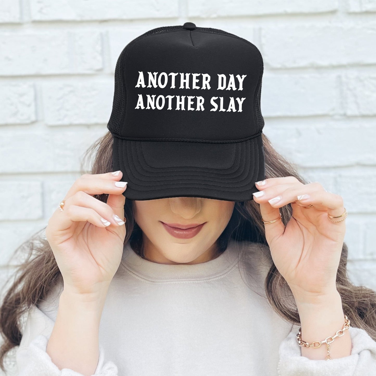 Another Day Another Slay, Sassy, Funny, Black Snapback Trucker Hat