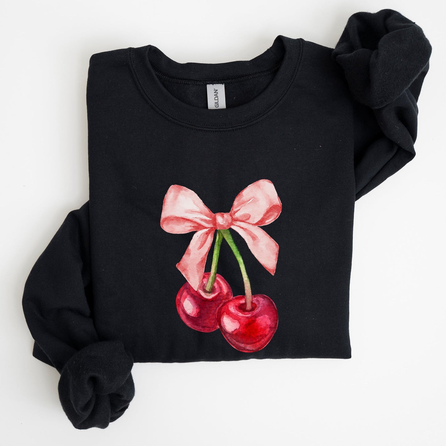Cherries, Pink Bows, Coquette, Girly, Soft Girl Era Sweatshirt
