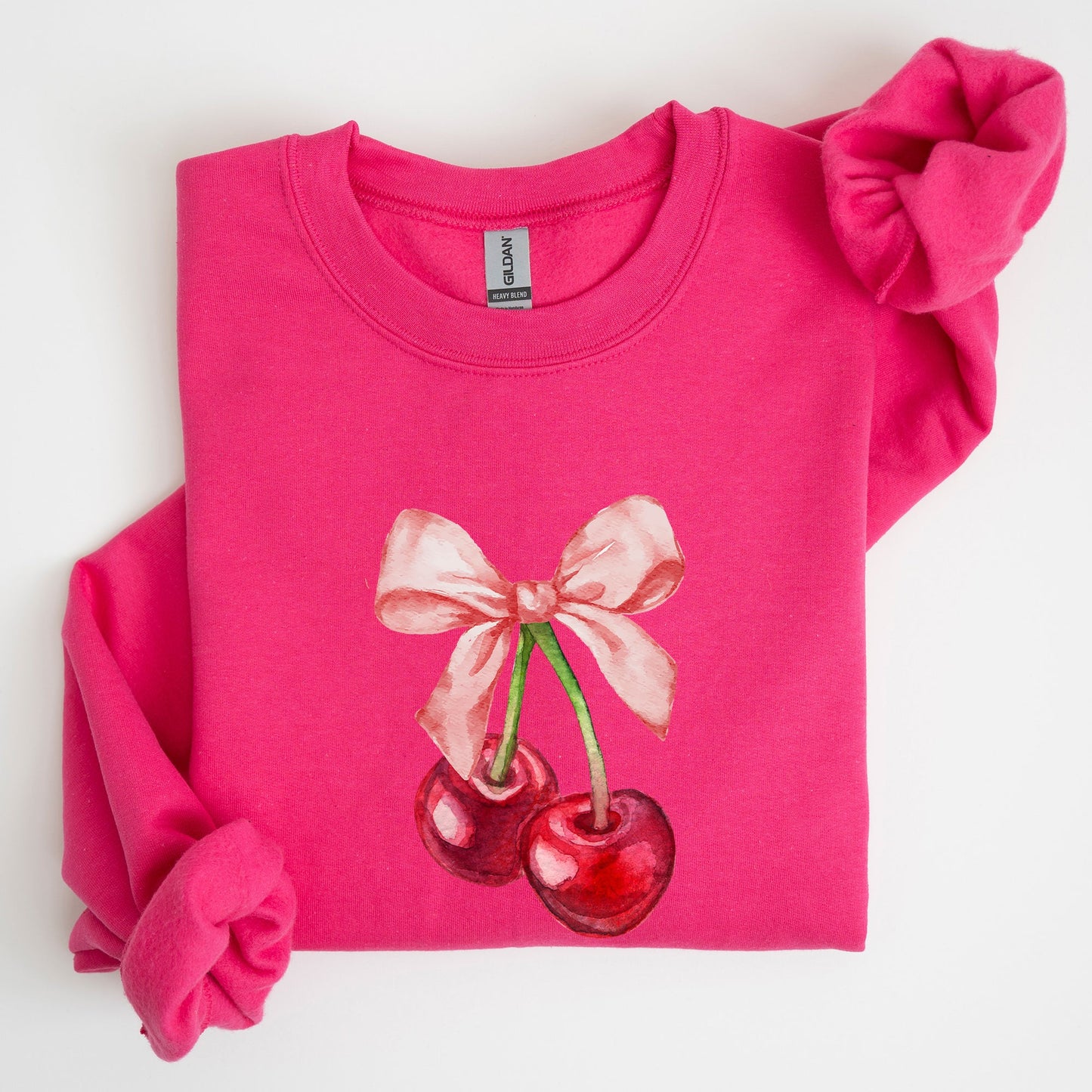 Cherries, Pink Bows, Coquette, Girly, Soft Girl Era Sweatshirt