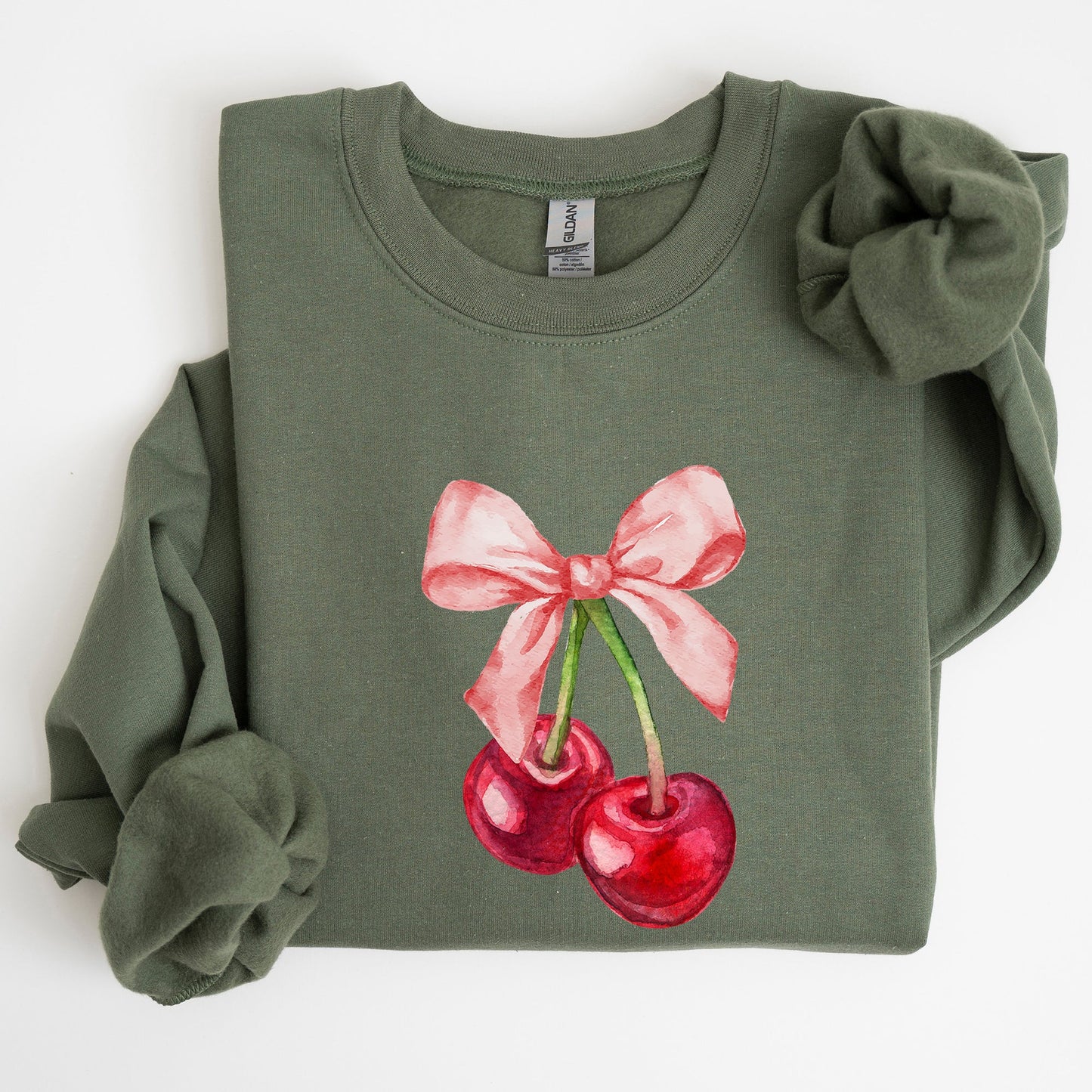 Cherries, Pink Bows, Coquette, Girly, Soft Girl Era Sweatshirt