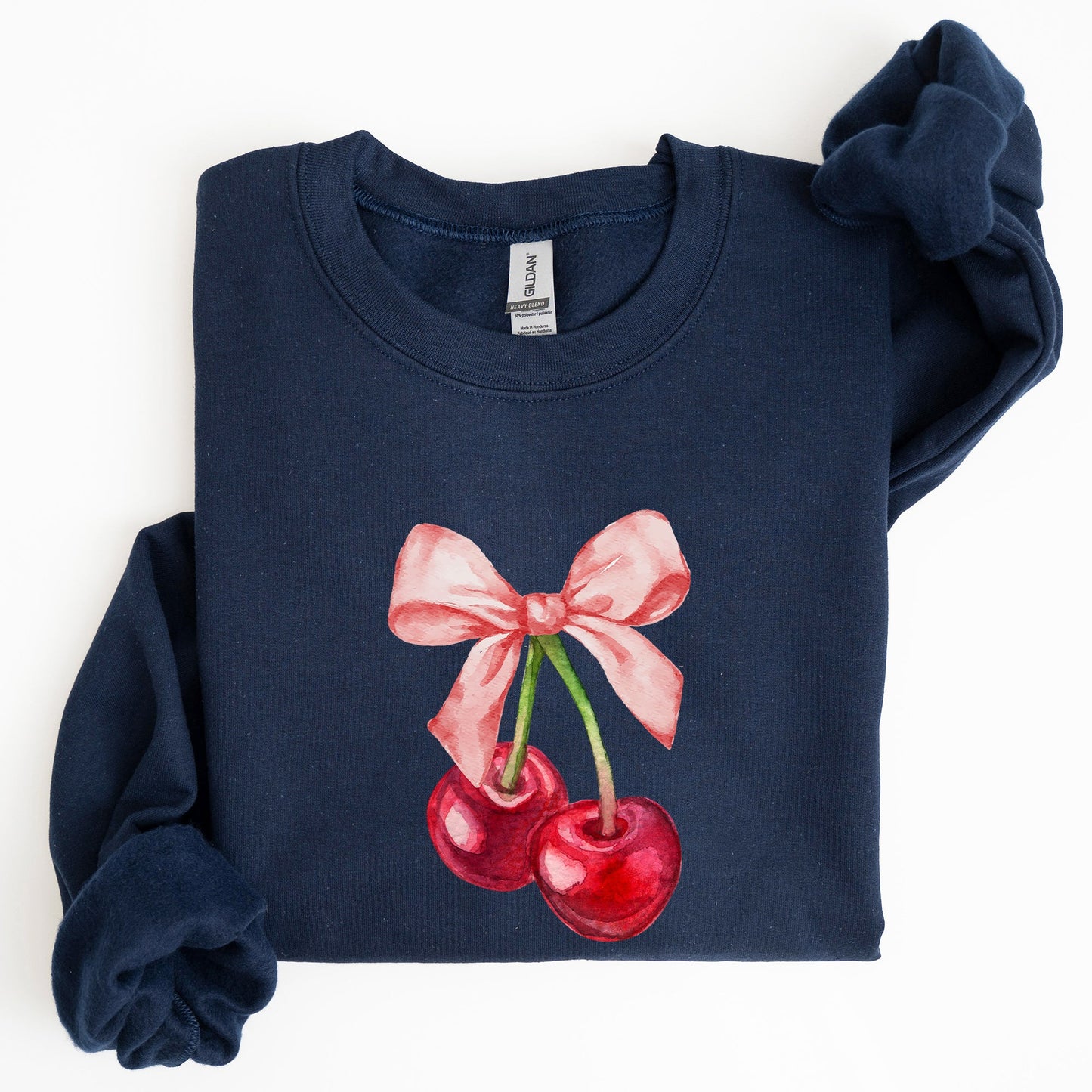 Cherries, Pink Bows, Coquette, Girly, Soft Girl Era Sweatshirt