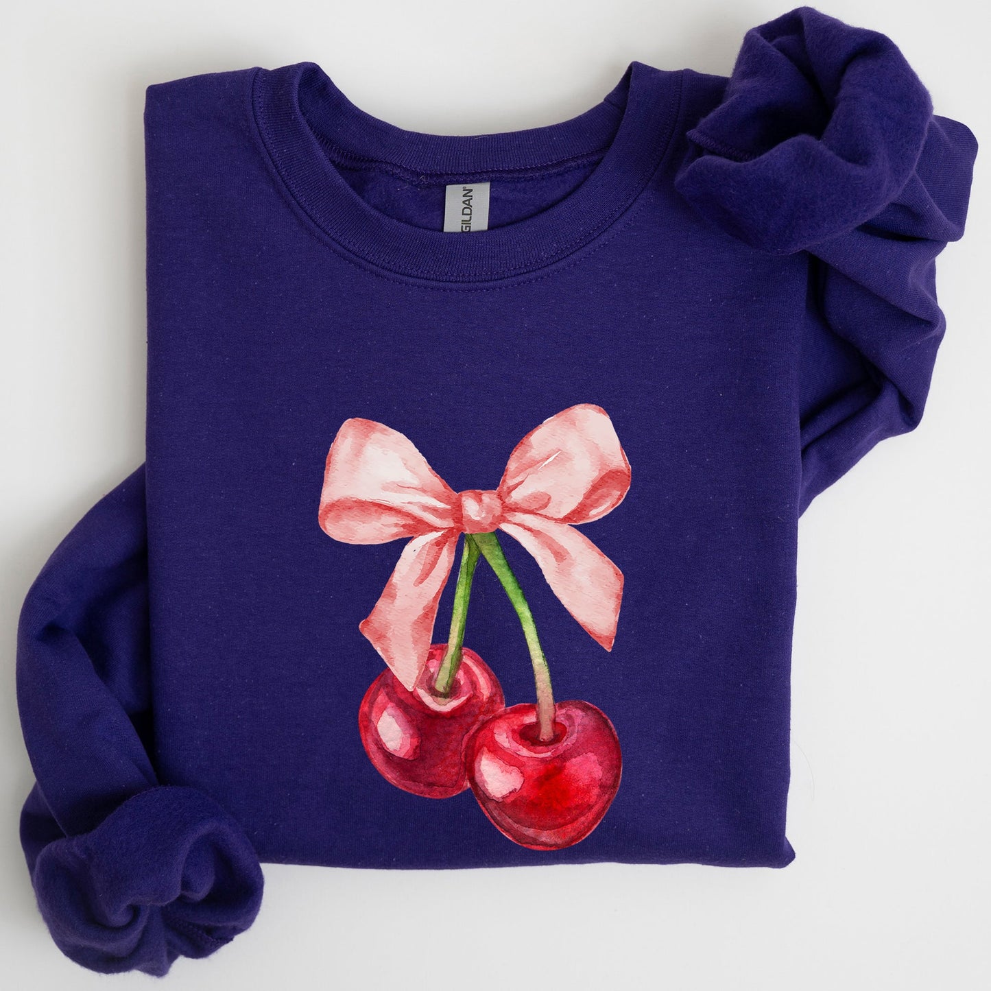 Cherries, Pink Bows, Coquette, Girly, Soft Girl Era Sweatshirt