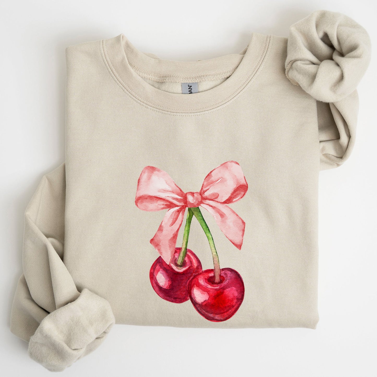 Cherries, Pink Bows, Coquette, Girly, Soft Girl Era Sweatshirt