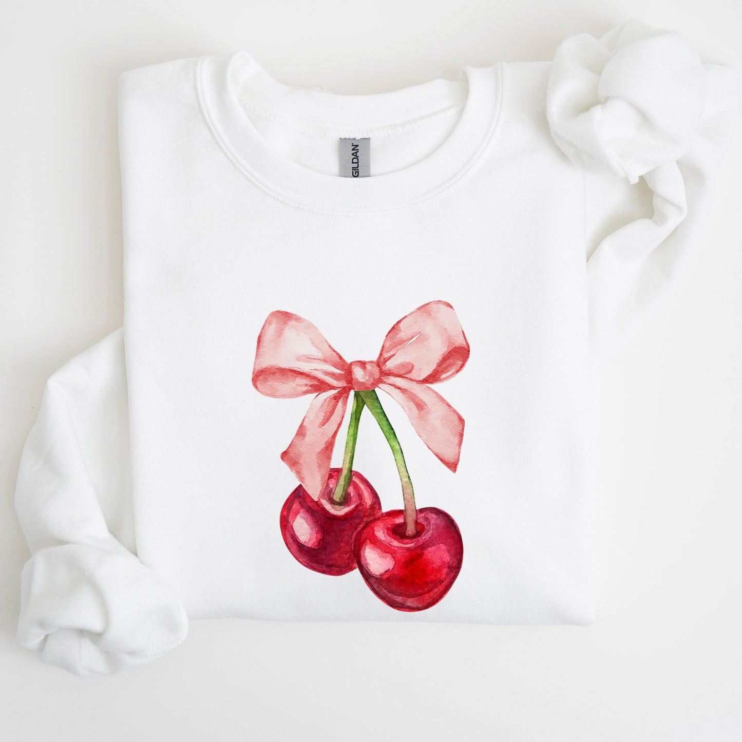Cherries, Pink Bows, Coquette, Girly, Soft Girl Era Sweatshirt