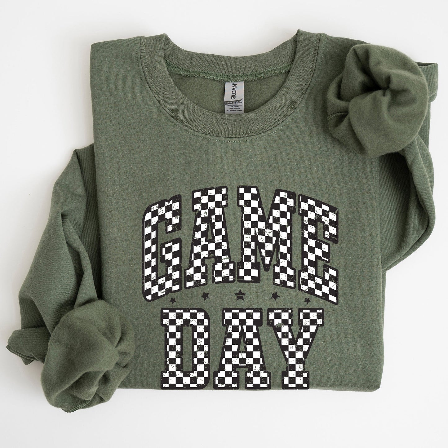 Game Day, Checkered, Football, Sports, Big Game, Touchdown, Tailgate Party Sweatshirt