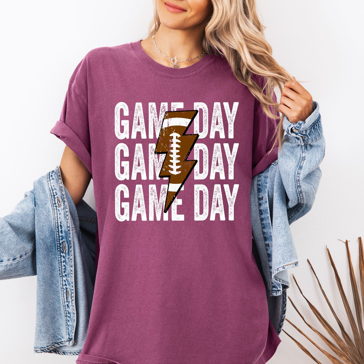 Game Day, Lightening Bolt, Football, Sports, Big Game, Touchdown, Tailgate Party Tshirt Comfort Colors T-Shirt