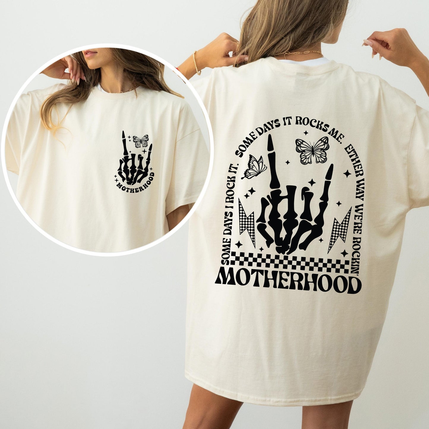 Motherhood Rocks, Mother's Day, Skeleton, Trend Comfort Colors Tshirt