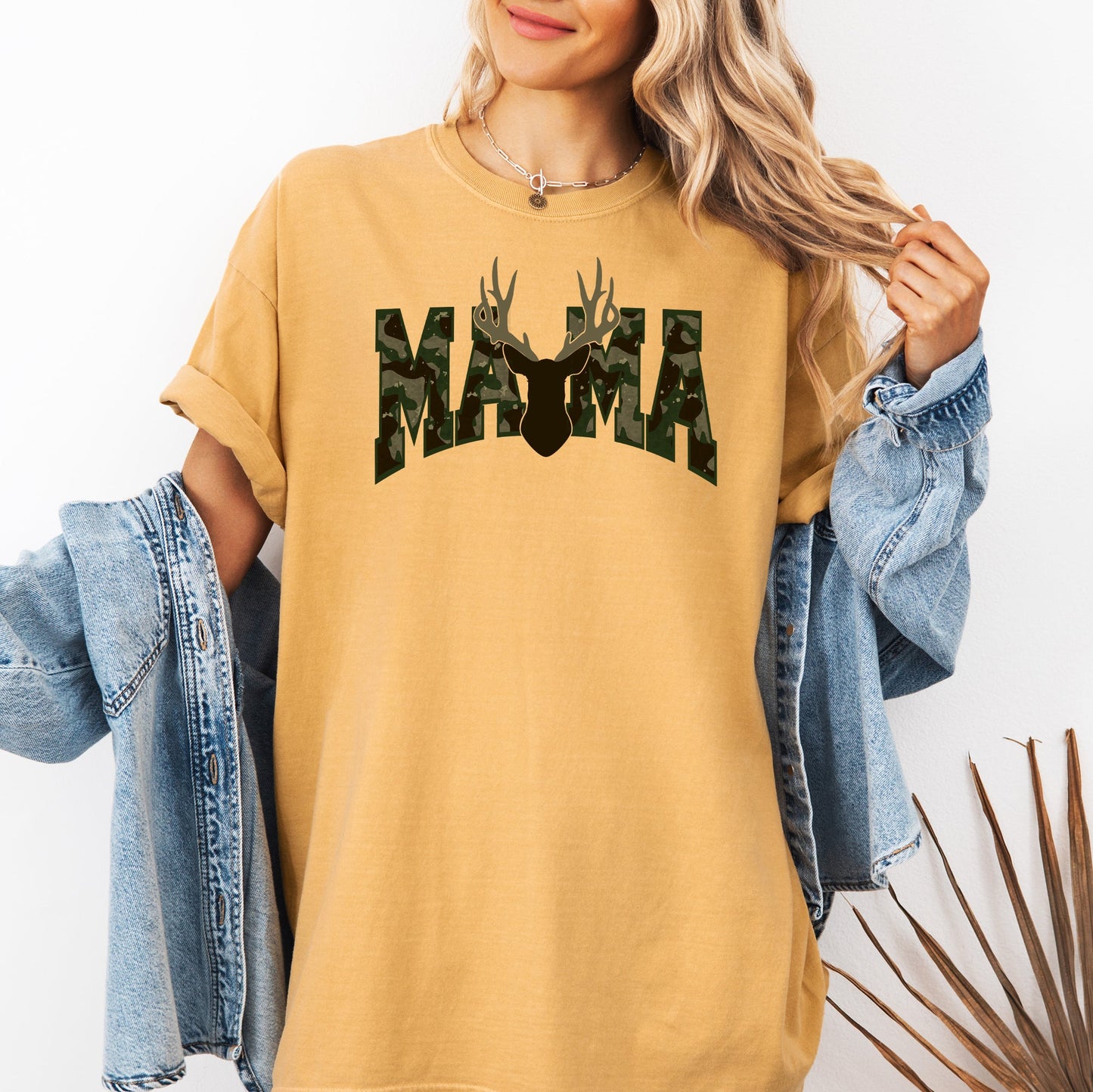 Mama, Camo, Deer, Hunting, Retro, Mother's Day Tshirt Comfort Colors T-Shirt