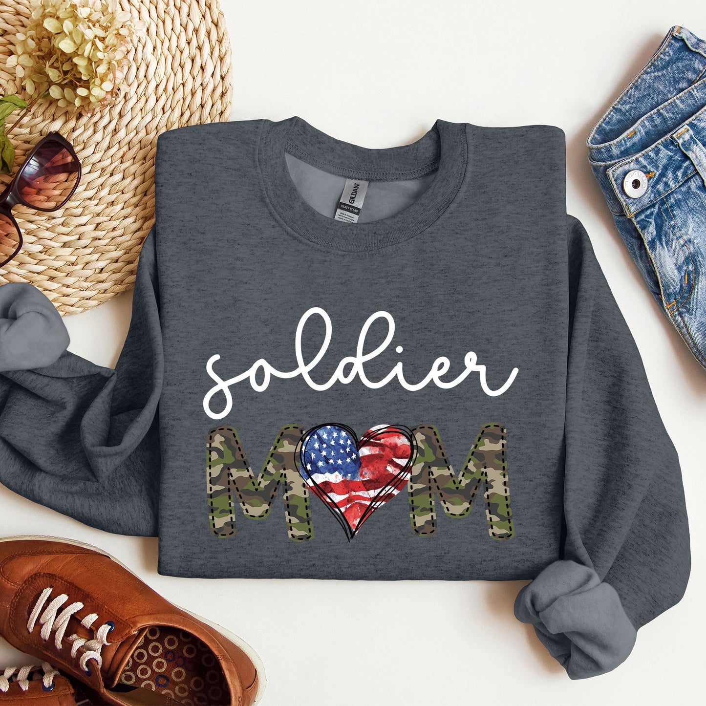 Soldier Mom, Military, Armed Forces, Mother's Day Sweatshirt