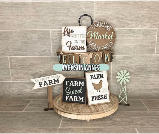 Farm Sweet Farm Tiered Tray Set