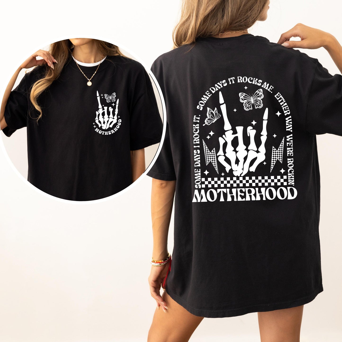 Motherhood Rocks, Mother's Day, Skeleton, Trend Comfort Colors Tshirt